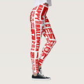 Halloween Niedlich Spooky Whimsical Red Pattern Leggings (Rechts)