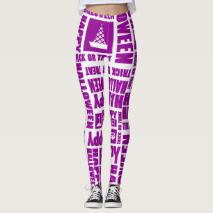 Halloween Niedlich Spooky Whimsisches Lila Muster Leggings
