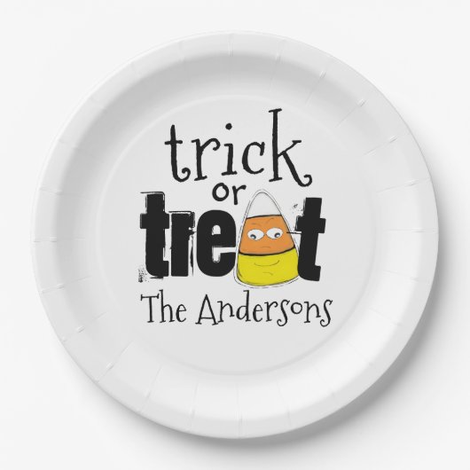 Halloween Niedlich Trick oder Treat Funny Candy Co Pappteller (Vorderseite)