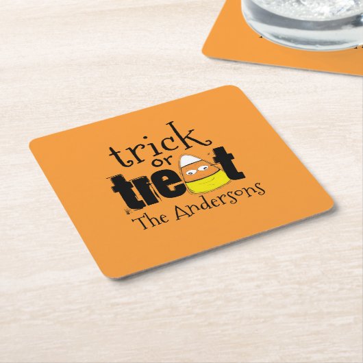 Halloween Niedlich Trick oder Treat Funny Candy Co Rechteckiger Pappuntersetzer (angewinkelt)