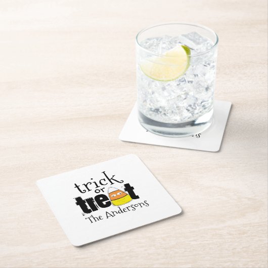 Halloween Niedlich Trick oder Treat Funny Candy Co Rechteckiger Pappuntersetzer (Vor Ort)