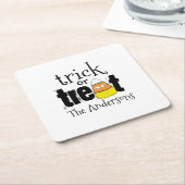 Halloween Niedlich Trick oder Treat Funny Candy Co Rechteckiger Pappuntersetzer (angewinkelt)