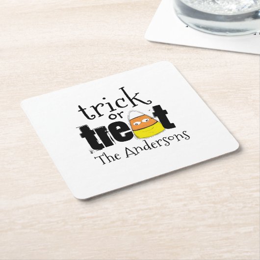 Halloween Niedlich Trick oder Treat Funny Candy Co Rechteckiger Pappuntersetzer (angewinkelt)