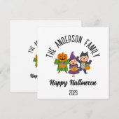 Halloween Niedlich Trick oder Treat Personalisiert Feiertagskarte (Vorne/Hinten)