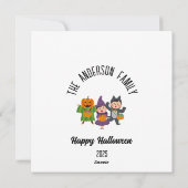 Halloween Niedlich Trick oder Treat Personalisiert Feiertagskarte (Rückseite)