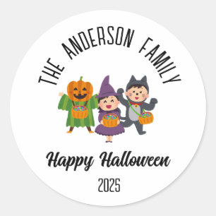 Halloween Niedlich Trick oder Treat Personalisiert Runder Aufkleber