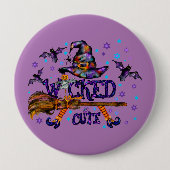 Halloween Niedlich Wicked Witz Button (Vorderseite)