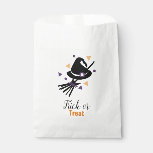 Halloween Niedlich Witch Hat & Broom Confetti Geschenktütchen (Vorderseite)