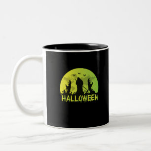 Halloween-niedlich-witschig-schwarz-lustig Zweifarbige Tasse