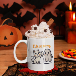 Halloween Niedliche aber gruselige Ghost & Cat-Kaf Kaffeetasse