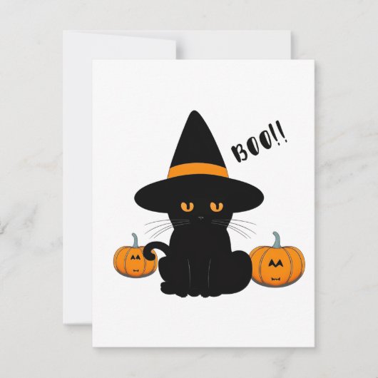 Halloween Niedliche Cartoon-Freunde, Black Baby Ca Dankeskarte (Vorderseite)