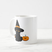 Halloween Niedliche Cartoon-Freunde, Black Baby Ca Kaffeetasse (Vorderseite Links)