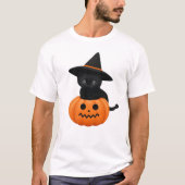 Halloween Niedliche Cartoon-Freunde, Black Baby Ca T-Shirt (Vorderseite)