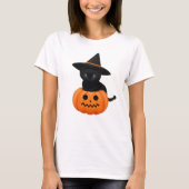 Halloween Niedliche Cartoon-Freunde, Black Baby Ca T-Shirt (Vorderseite)