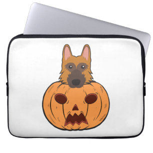 Halloween-Niedliche deutsche Hirten stecken in ein Laptopschutzhülle