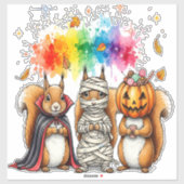 Halloween Niedliche Eichhörnchen Kostüm Aufkleber (Blatt)