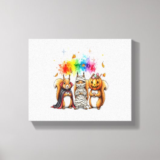Halloween Niedliche Eichhörnchen Kostüm Leinwanddruck (Vorderseite)