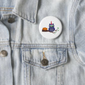 Halloween-Niedliche Eule und ein Kürbis Button (Beispiel)
