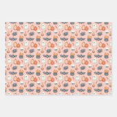 Halloween, niedliche Fledermäuse und Spinnen Geschenkpapier Set (Vorderseite)