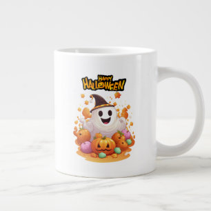 Halloween: Niedliche Geister und Pumpkin-Familie Jumbo-Tasse