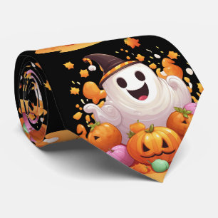 Halloween: Niedliche Geister und Pumpkin-Familie Krawatte