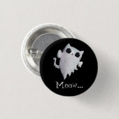 Halloween-niedliche Geisterkatze Button (Vorne & Hinten)