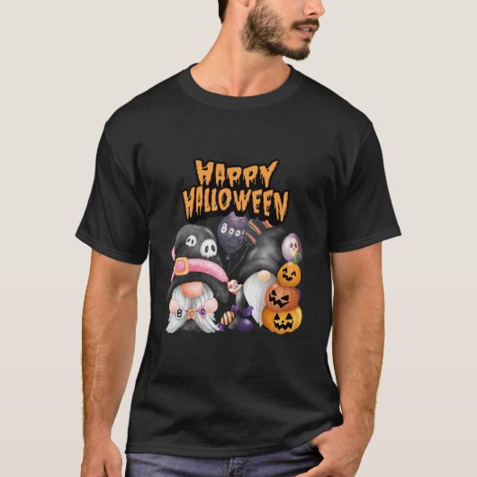 Halloween niedliche Gnome. T-Shirt (Vorderseite)