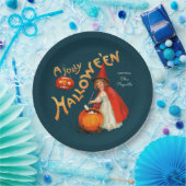 Halloween Niedliche Hexe CC1243 Clapsaddle Pappteller (Party)
