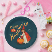 Halloween Niedliche Hexe CC1243 Clapsaddle Pappteller (Party)