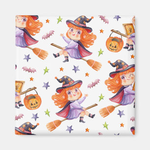 Halloween niedliche Hexe Magnet