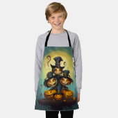 Halloween-niedliche Hexen und Kürbisse Schürze (Getragen)