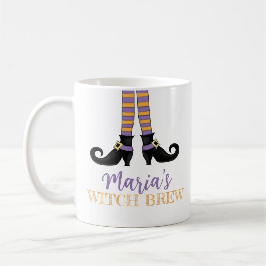 Halloween Niedliche Hexenbläschen Kaffeetasse (Links)
