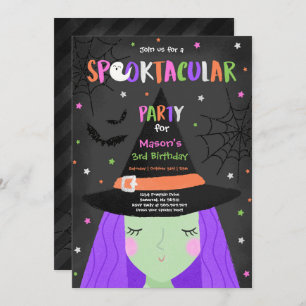Halloween Niedliche Hexengeburt-Party Spooktacular Einladung