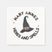 Halloween Niedliche Hexenhuttipografie Serviette (Vorderseite)