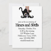 Halloween Niedliche Hexenschuhe Schwarze Katze Einladung (Vorderseite)
