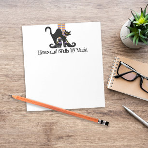 Halloween Niedliche Hexenschuhe Schwarze Katze Notizblock
