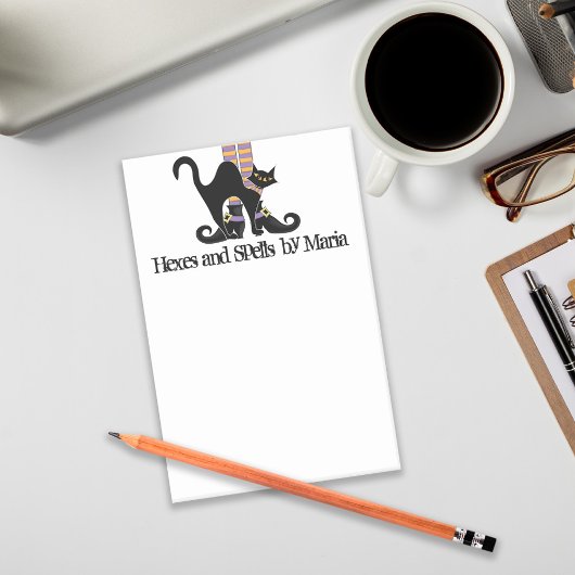 Halloween Niedliche Hexenschuhe Schwarze Katze Post-it Klebezettel