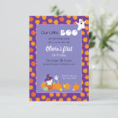 Halloween Niedliche Katze in Einladung von Hexenhu (Stehend Vorderseite)