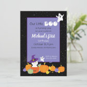 Halloween Niedliche Katze in Einladung von Hexenhu (Stehend Vorderseite)