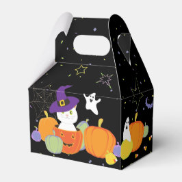 Halloween Niedliche Katze in Hexenhut Geschenkschachtel