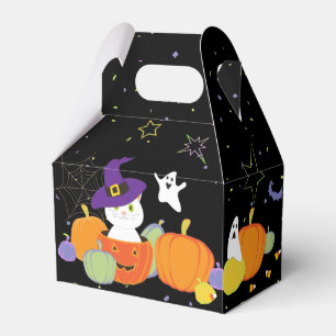 Halloween Niedliche Katze in Hexenhut Geschenkschachtel