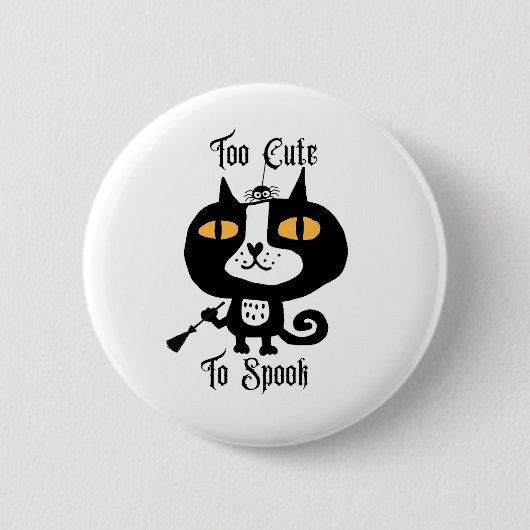 Halloween Niedliche Katze schwarz zu Niedlich zu s Button (Vorderseite)