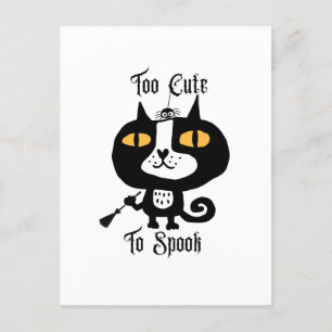 Halloween Niedliche Katze schwarz zu Niedlich zu s Postkarte