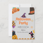 Halloween-niedliche Kürbis-Party Einladung (Vorderseite)