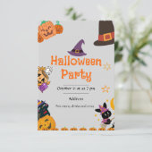 Halloween-niedliche Kürbis-Party Einladung (Stehend Vorderseite)