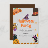 Halloween-niedliche Kürbis-Party Einladung (Vorne/Hinten)