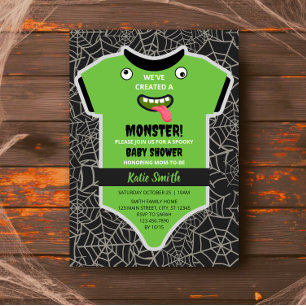 Halloween Niedliche leckere grüne Monster Kinderdu Einladung