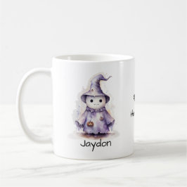 Halloween Niedliche Lila Ghost-Hexe personalisiere Kaffeetasse