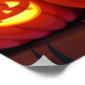 Halloween niedliche Schwarze Katze und Laternen de Poster (Ecke)