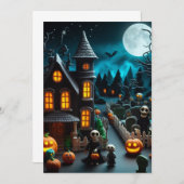 Halloween Niedliche und gruselige Einladungen (Vorne/Hinten)